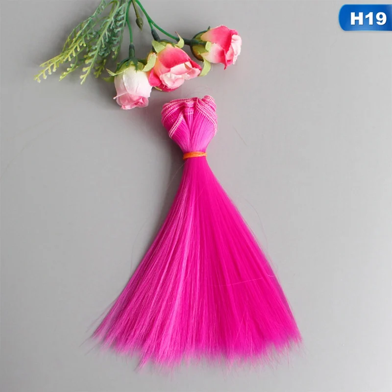 

1pc 15*100cm Doll Accessories Straight Synthetic Fiber Wig Hair For Doll Wigs High-temperature Wire Diy Wig