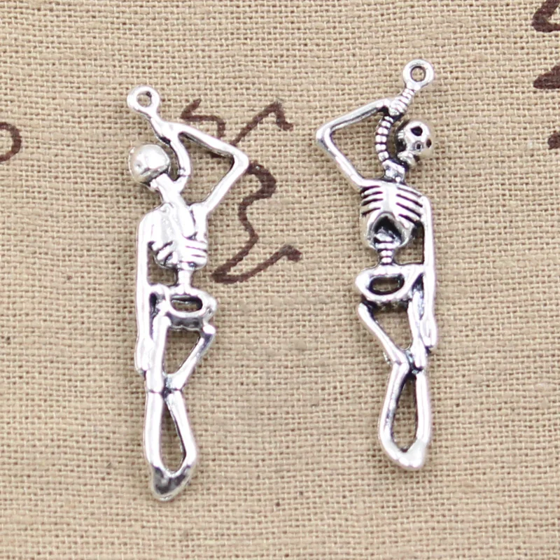 6pcs Charms Skeleton Man Halloween 42x8mm Antique Making Pendant fit,Vintage Tibetan Silver color,DIY Handmade Jewelry 6pcs Charms Skeleton Man Halloween 42x8mm Antique Making Pendant fit,Vintage Tibetan Silver color,DIY Handmade Jewelry