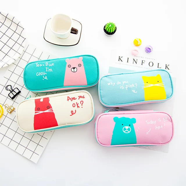 Korean Style New Cute Animal Pencil Case Cartoon Bag Korean Style New Cute Animal Pencil Case Cartoon Bag Stationery Storage Organizer Pen Box
