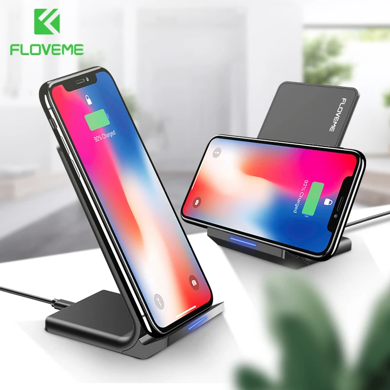 FLOVEME 10 Вт Qi Беспроводное зарядное устройство для iPhone 8 X Xs для samsung Galaxy S10 Plus