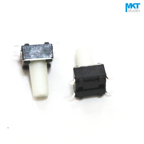 100 шт. 6*6*8/8,5mm SMD микрокнопка Тактильные Такт Электронный переключатель коричневый синий черный, красный с открытыми пальцами; цвета оранжевый, зеленый, цвет: желтый, белый - Цвет: White