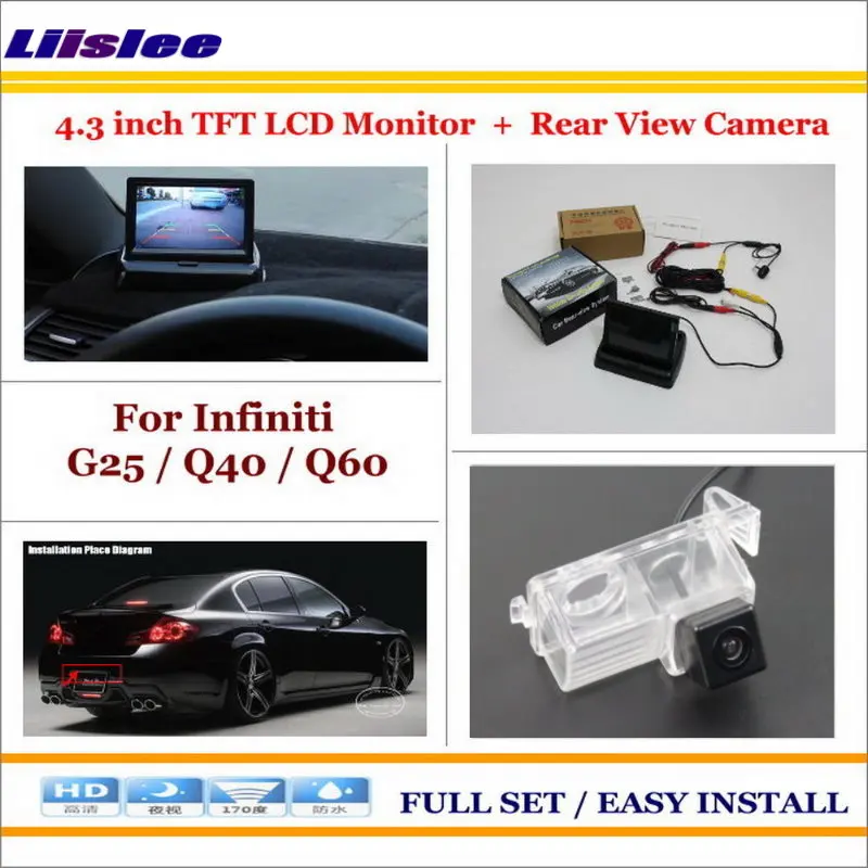 

For Infiniti G25 / Q40 / Q60 - Auto Back UP Reverse Camera + 4.3" Color LCD Monitor = 2 in 1 Rearview Parking System