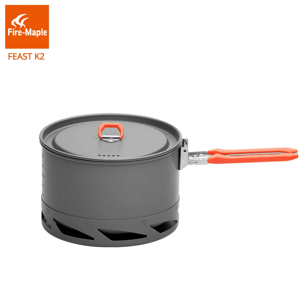Comprar Fire Maple Feast Series K2 1.5L mango plegable al aire libre portátil Intercambiador de Calor olla de Camping hervidor de Picnic utensilios de cocina 338g FMC K2