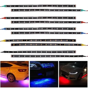 

New 4pcs/set 30cm/11.8in 15LED Waterproof Flexible Car Truck Grill Light Strips Trunk Decorative Lamp LED Strip Light