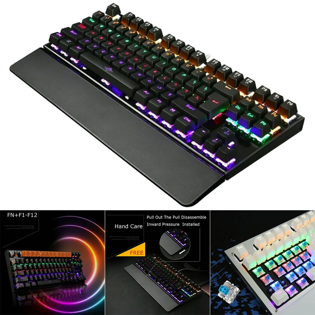 

Gaming Mechanical Keyboard Backlit USB Wired 26 Keys Anti-ghosting Game Keyboard XJ66