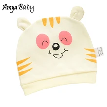 Amya תינוק יילוד תינוק כובע 100% כותנה יוניסקס תינוק כובעי עבור בני בנות קריקטורה יילוד כובע כובעי ילדה ילד תינוק Acccessories