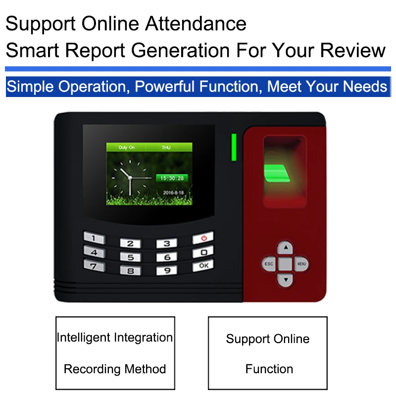 OULET Biometric Attendance System Fingerprint Reader TCP/IP USB Access Control Time Attendance Clock Recorder Employees Device  