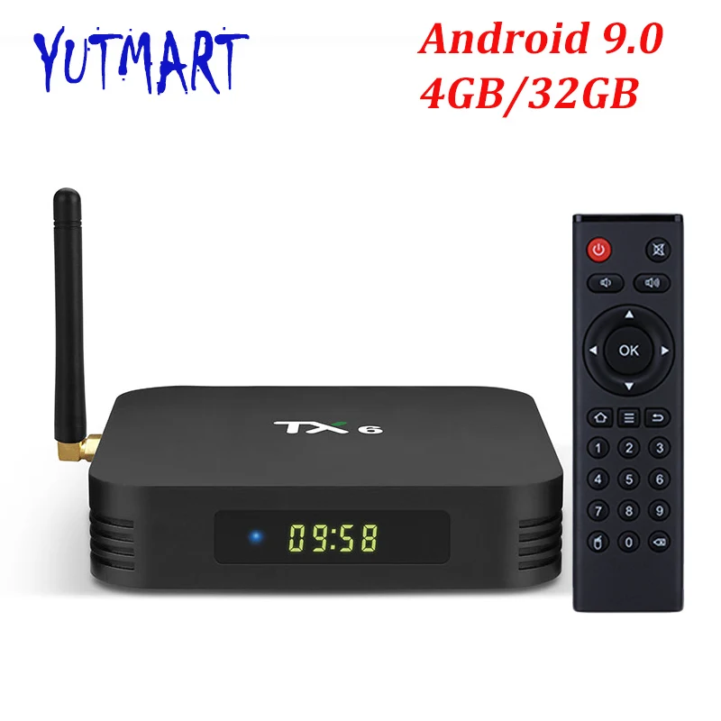 

TX6 Smart Android 9.0 TV BOX 4GB 32GB Allwinner H6 Quad core 2.4G/5G Dual Wifi BT 4.1 Set Top Box 4K H.265 Media Player PK X96