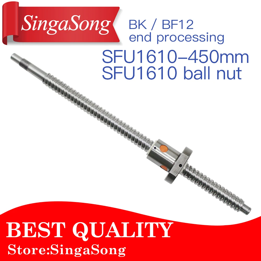 

16mm 1610 Ball Screw Rolled C7 ballscrew SFU1610 450mm with one 1610 flange single ball nut for CNC parts