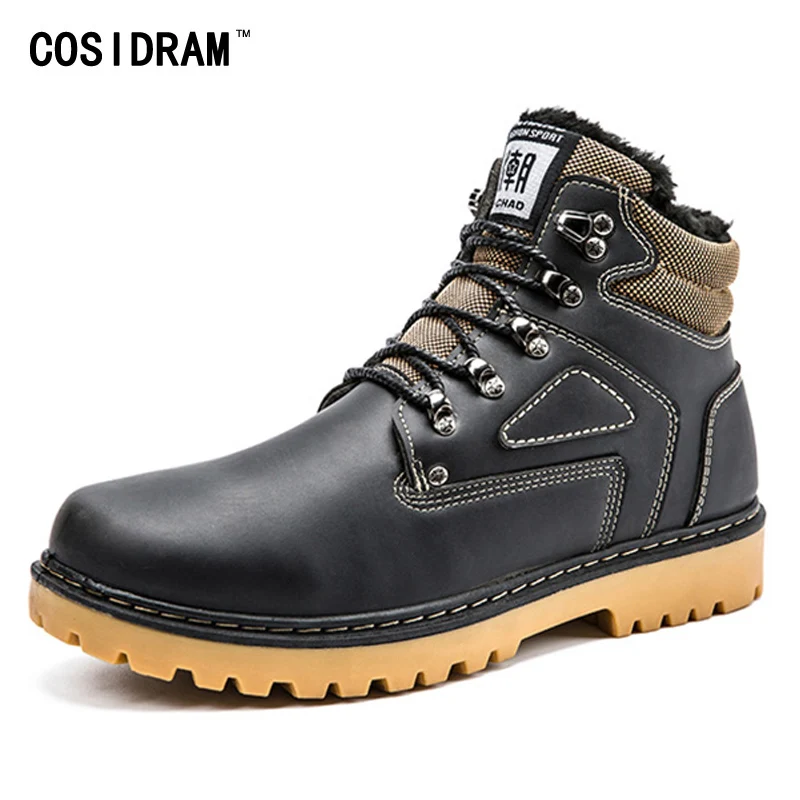 COSIDRAM 2017 Ankle Motorcycle Boots With Fur Fash...
