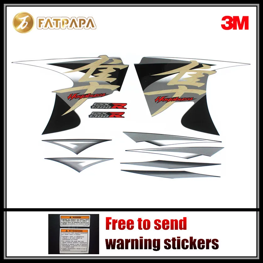 

motorcycle Fairing Fuel tank Body stickers FOR SUZUKI Hayabusa GSXR1300R 2014 Black and white