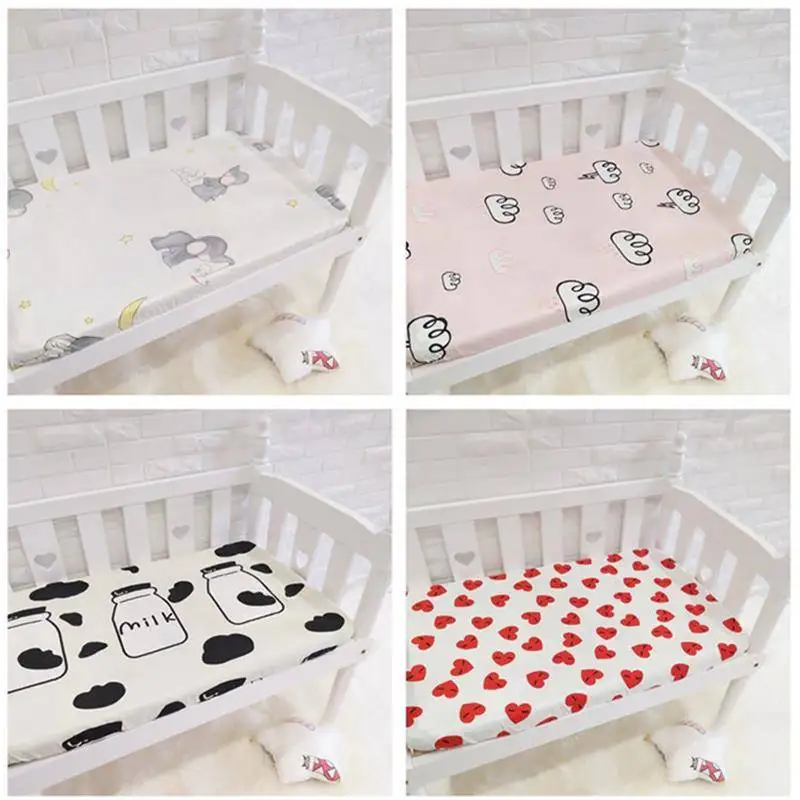 Lovely Pattern Mini Crib Mattress Cover For Newborns Cotton Fitted Sheet Universal Size Bed Sheet Infant Beddings For Cot Lovely Pattern Mini Crib Mattress Cover For Newborns Cotton Fitted Sheet Universal Size Bed Sheet Infant Beddings For Cot
