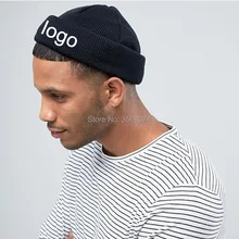 10 шт пользовательские черные короткие шапочки для взрослых эластичные зимние теплые шапки 19*19 см акриловые шапочки этикетки на заказ/буквы одежда шапки шорты
