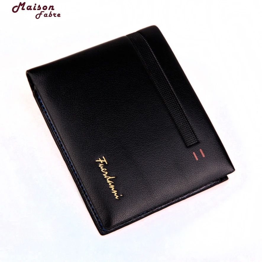 

New Fashion Casual Leather Men Wallets Quality Black Coffee Colors Credit Card holder Purse Wallet For Men Maison Fabre