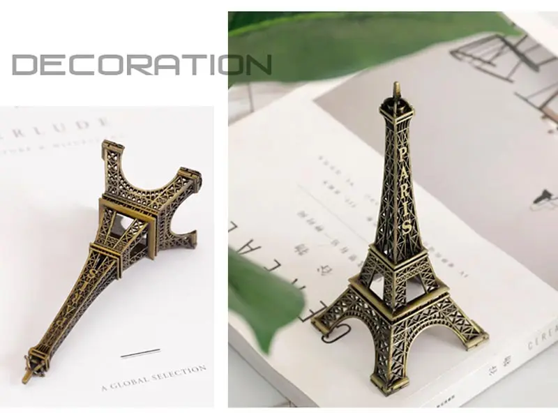 Strongwell European Crafts Paris Tower Model Small Gift Building Office Decoration Home Wrought Iron Ornaments Retro Ornaments