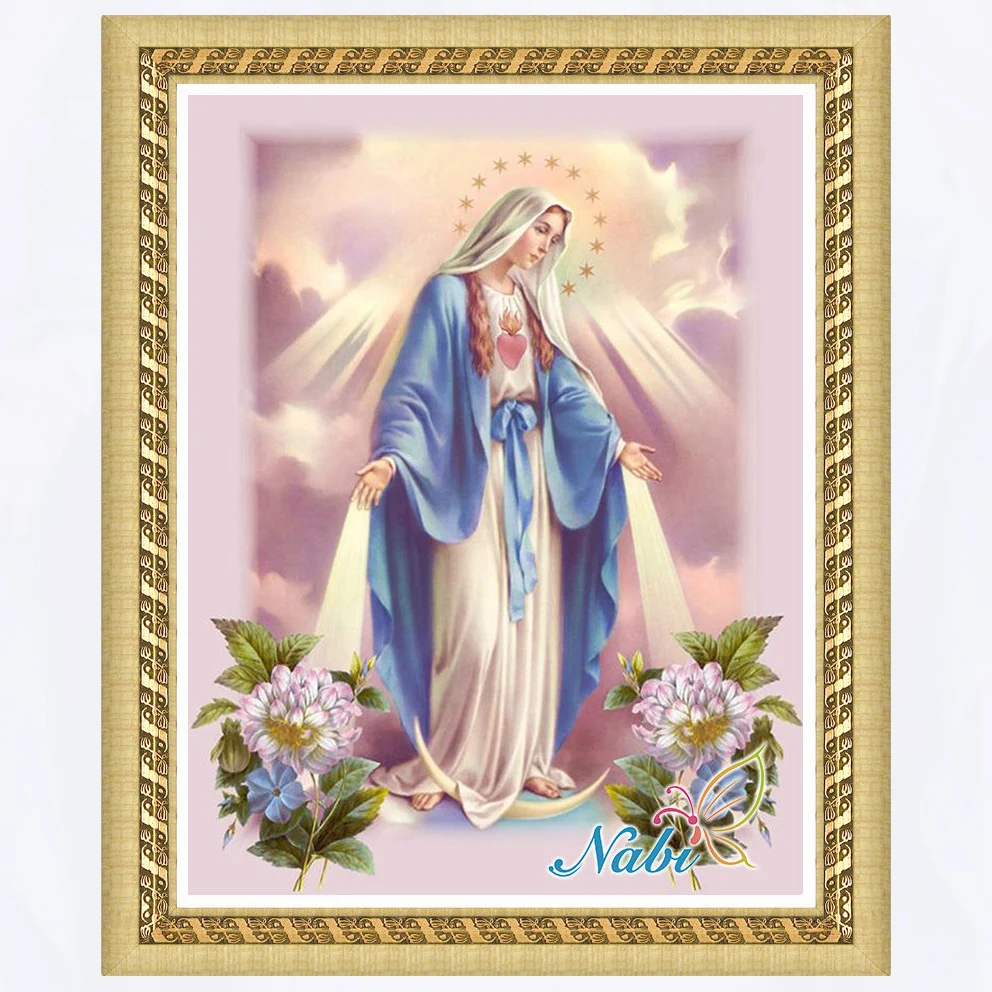 

religion nossa senhora rubiks cube beads pictures 3132R - Round Diamond embroidery cross stitch diamond mosaic painting