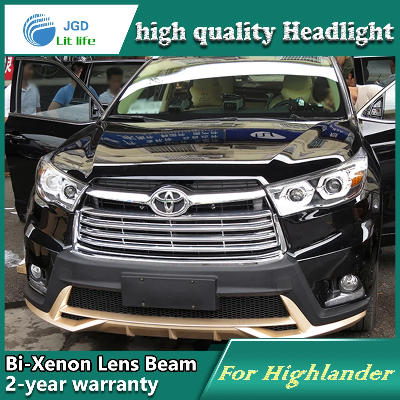 

Car Styling Head Lamp case for Toyota Highlander 2015 2016 LED Headlights DRL Daytime Running Light Bi-Xenon HID Accessories