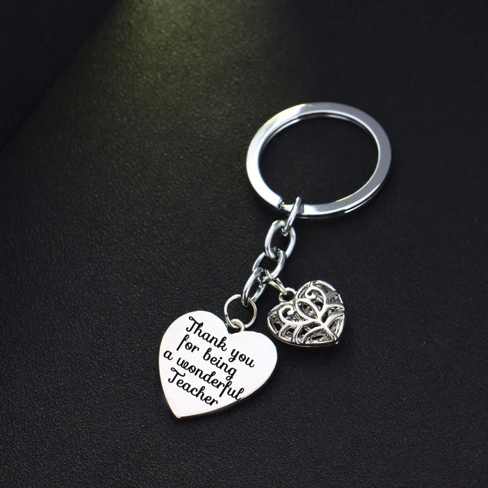 12pc Wholesale Hollow Heart Thank You For Being A Wonderful Teacher Keyring Family Friend Women Girl Charm Gifts Accessories | Украшения и
