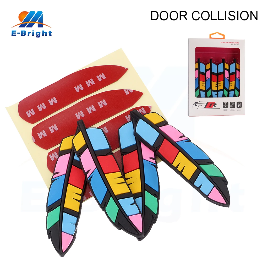 

4PCS For All Car Door Anti-collision Bumper Strip Guards Auto Door Side Protector Sticker Scratches For Renault Feather Shape