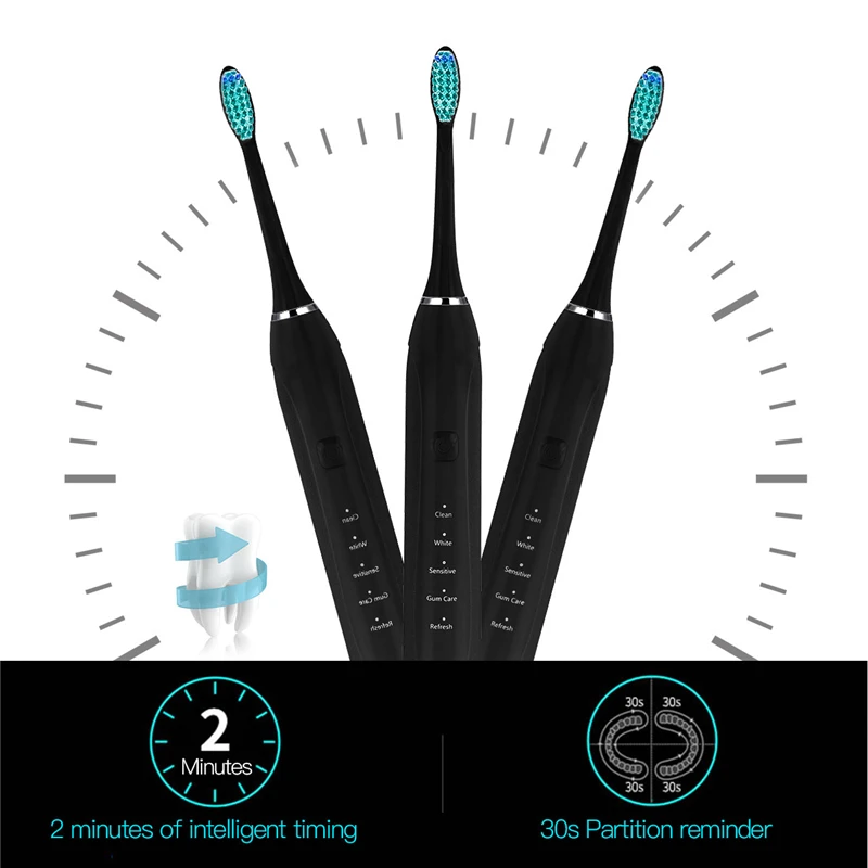 USB перезаряжаемая электрическая зубная щетка высокая частота ультразвуковая зубная щётка водостойкие зубы щетка для глубокой чистки уход