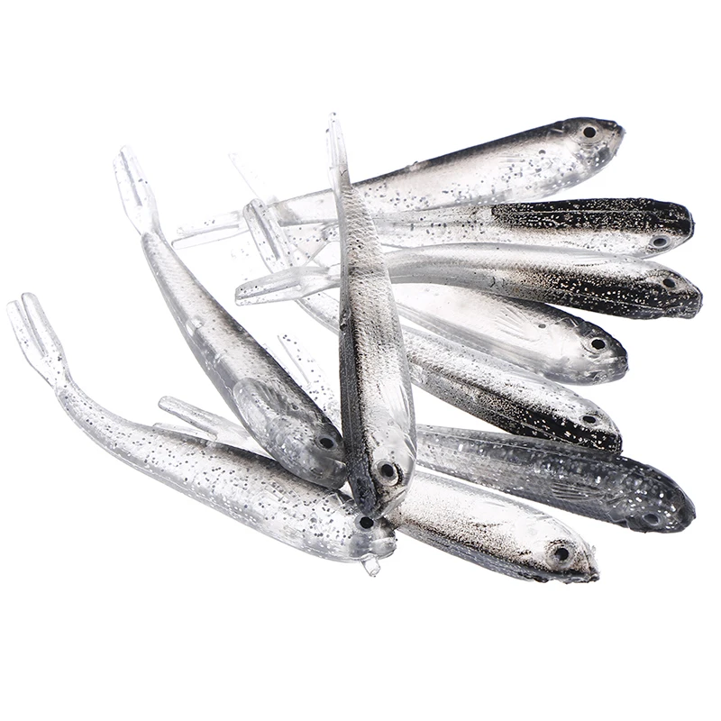10 шт. 2 г Мягкая силиконовая Рыболовная Приманка Minnow соленая вода пресноводные