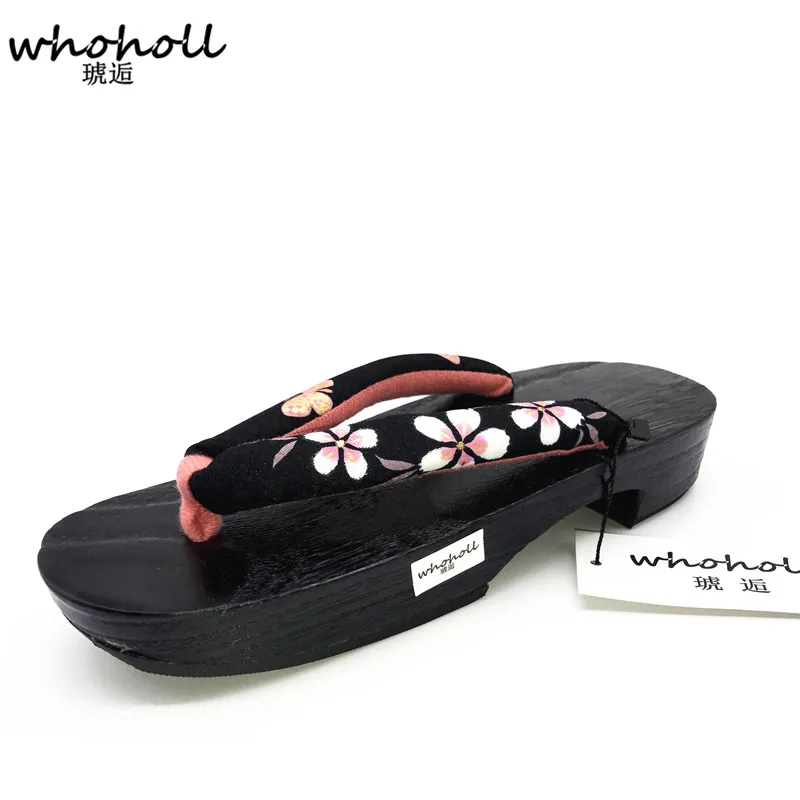 Najtaniej WHOHOLL tradycyjne japońskie Geta drewniaki letnie klapki damskie klapki dla kobiet Paulownia drewniane buty Cosplay kostiumy buty