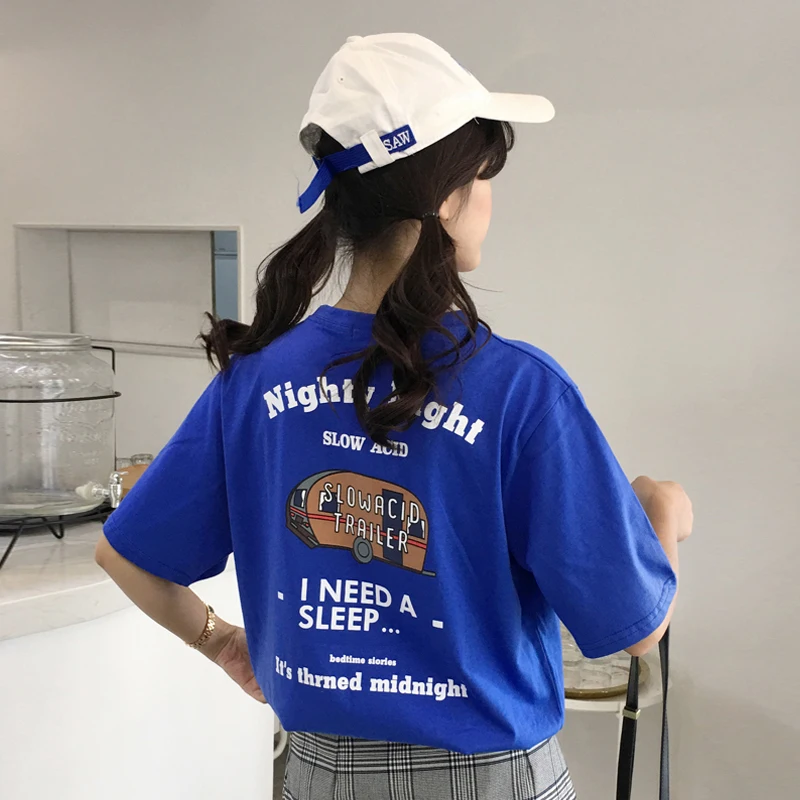 

Harajuku Streetwear Hiphop T-shirt Women Spring Summer Clothing Korean Ulzzang Letters Printed Short Sleeve T shirt Female Tops