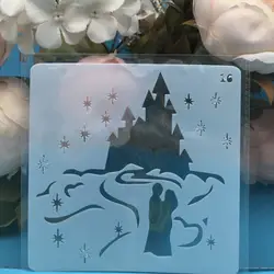 13 см Lover замок DIY наслоения Трафареты настенная живопись записки окраска тиснильный альбом декоративная открытка шаблон