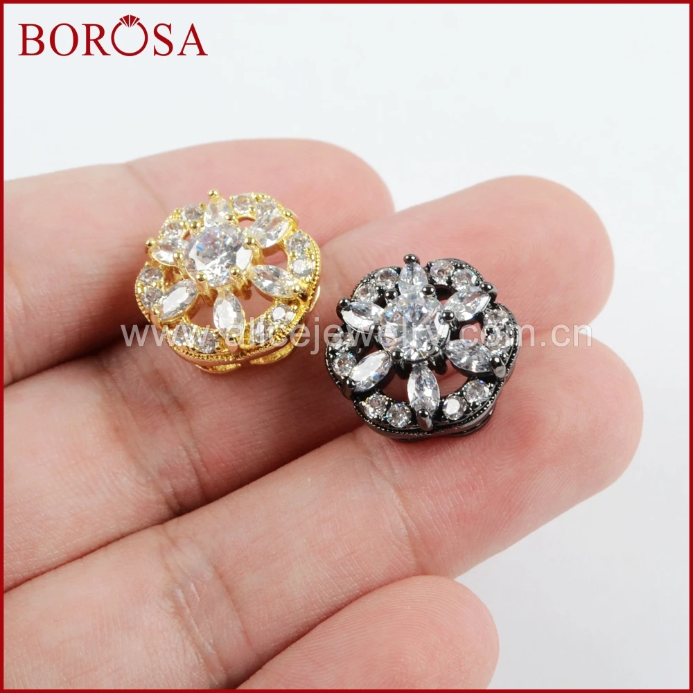 BOROSA 20 шт. модные разноцветные CZ микро паве цирконий белый кристалл соединитель