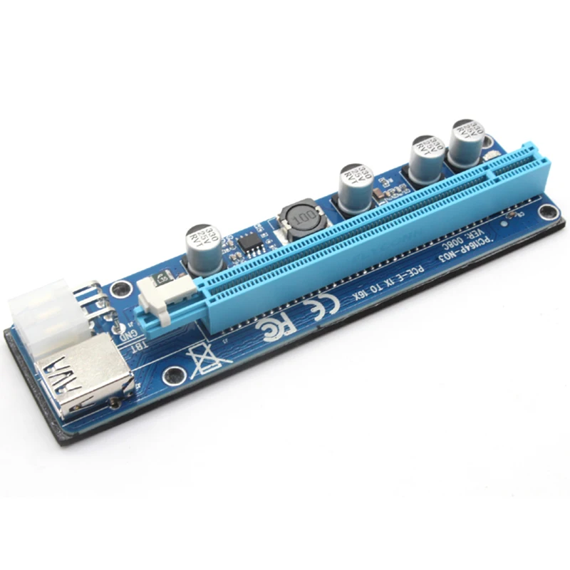 008C PCIE RISER 6PIN 16X for BTC mining with LED JONSNOW-4 (2)