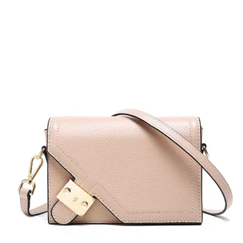 

New Genuine Leather Small Messenger Bags Womens Cover Style Sweet Party Package For Female Lock Shoulder Bags Ladies