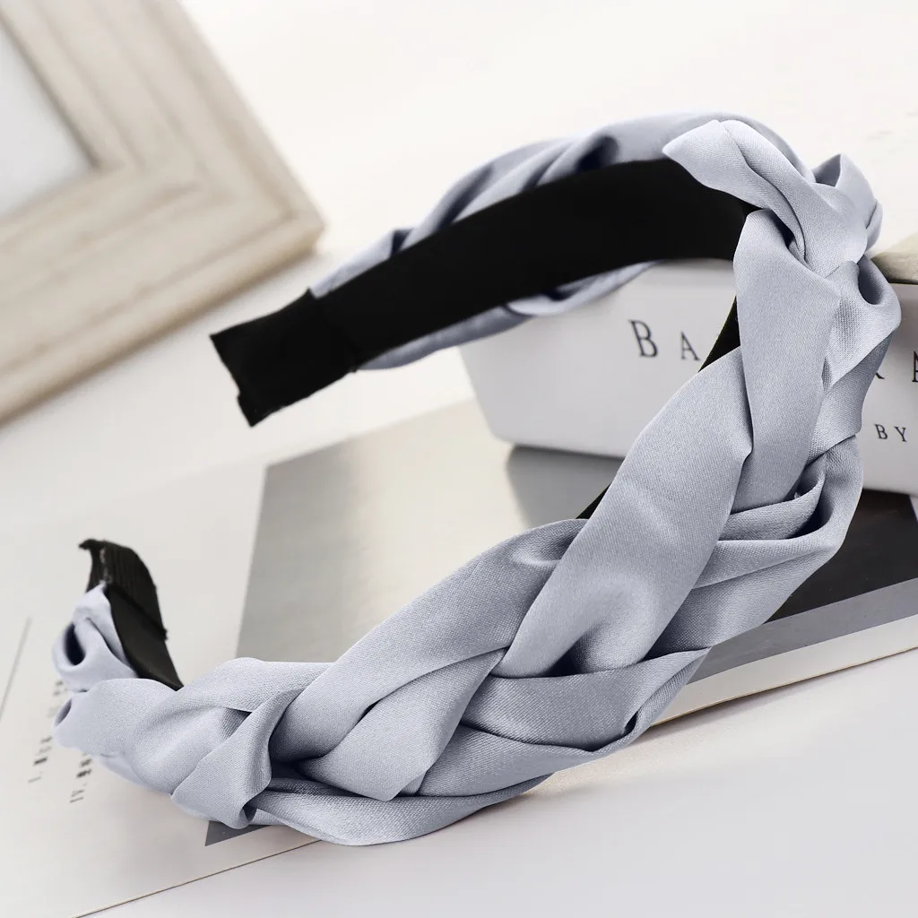

Fashion Satin Braid Hairband Women Hair Head Hoop Sweet Girls Hair Headband Bow Hoop Hair Accessories Velvet Twist Headband 6.17