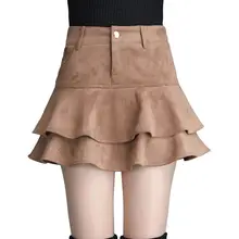 Замшевые сексуальные мини-юбки женские s Faldas Harajuku повседневные юбки с высокой талией женские трапециевидные винтажные Большие размеры черная юбка женская Q1133