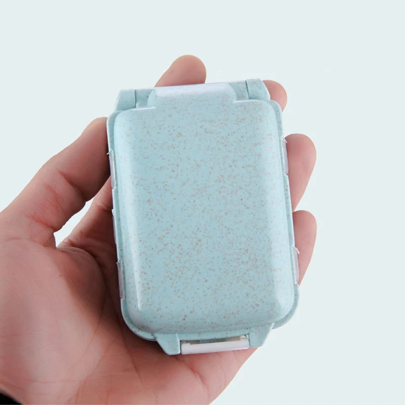 

10*6.5*3.5Cm Travel Drug Pill Box With 7 Grid Vitamin Medicine Organizer Container Travel Portable Folding Case Solid Color