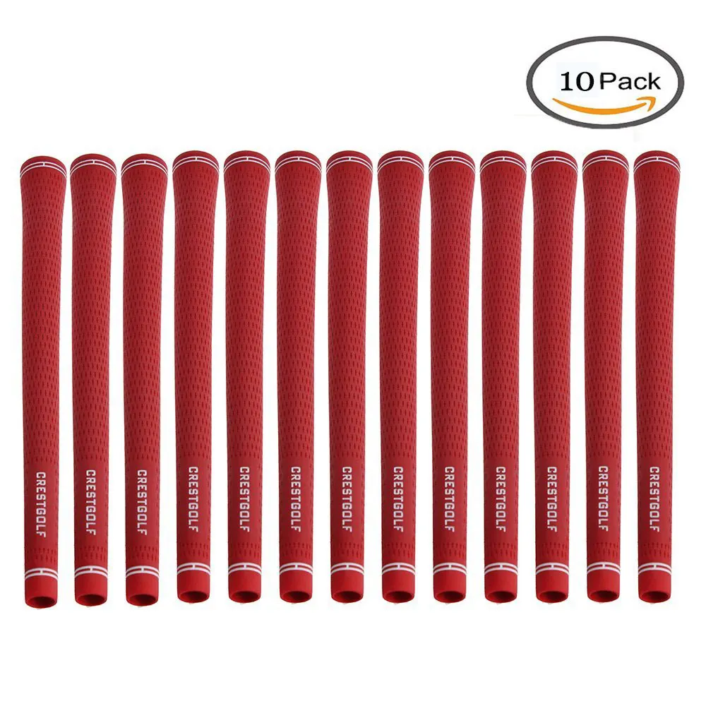 CRESTGOLF Golf Iron Grips Putter Grips Rubber 10pcs/Pack Black Golf Irons Grips Golf Golf Accessories - Цвет: Красный