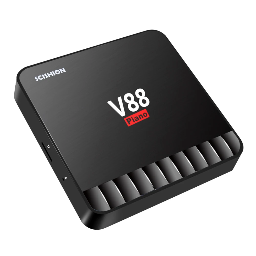 

V88 Piano Smart Android 7.1 TV Box RK3328 Quad Core 4GB RAM 16GB ROM WiFi & LAN USB3.0 MINI PC H.265 VP9 HDR10 4K Media Player