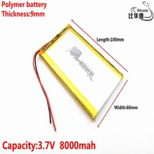 Boa qulity 3.7v, 8000mah 9060100 polímero de lítio/íon de lítio para tablet pc bank, gps, mp3,mp4