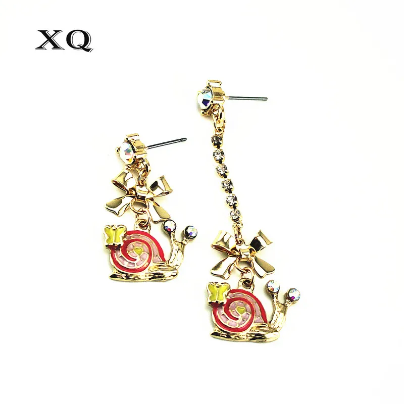 

XQ Free shipping snail new earrings The new popular banquet texture