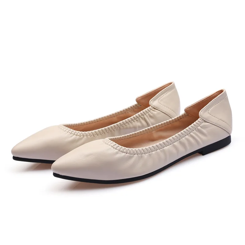 

Luxury 2019 Women Flats Shoes Ballet Flats Pointed Toe Fashion Casual Shoes Woman Low-help Comfortable Soft Bottom High Quality