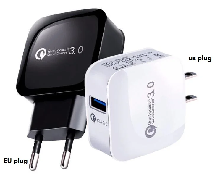 

5pcs/lot QC3.0 USB Charger EU US Plug QC3.0 Quick Mobile Phone Charger For iPhone Samsung Huawei Xiaomi travel USB fast charging