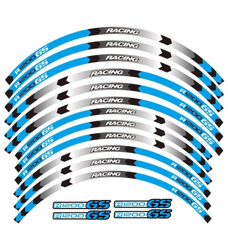 Мото rcycles колеса наклейки Светоотражающие Обода мото полоса лента для BMW R1200GS ПРИКЛЮЧЕНИЯ 19''17'' - Цвет: 3