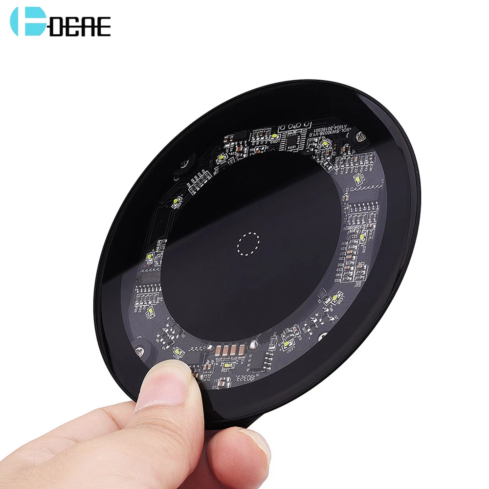 

DCAE 10W Wireless Charger for iPhone X 8 XS Max XR Visible Fast Qi Wireless Charging Pad for Samsung Galaxy S9 S8 Xiaomi Huawei