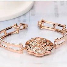 OMH золотые ювелирные украшения Корея модные розовые, с углублением сплав женский браслет SZ97