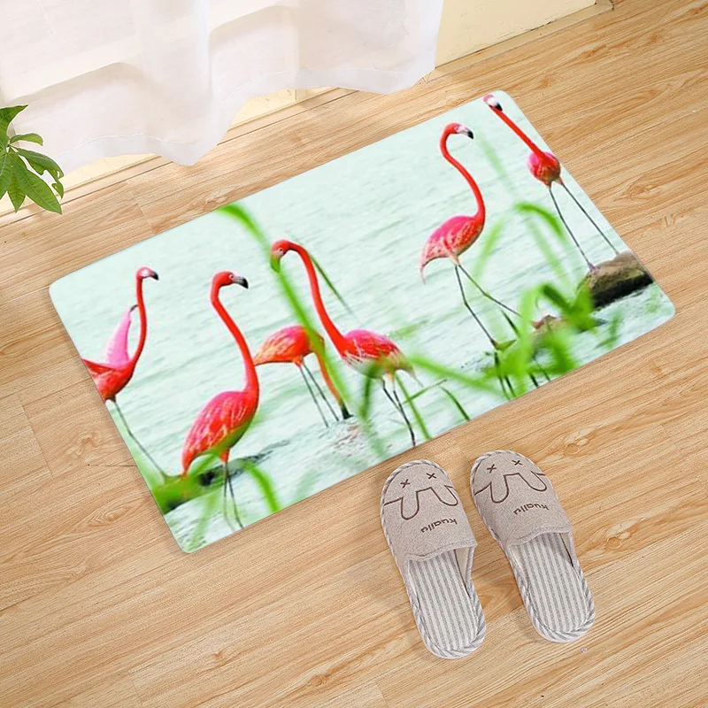 Pink Flamigo Printed Entrance Anti-Slip Doormat Carpet Bedroom Rug Kitchen Bathroom Decorative Stair Mat Home felpudo deurmat Pink Flamigo Printed Entrance Anti-Slip Doormat Carpet Bedroom Rug Kitchen Bathroom Decorative Stair Mat Home felpudo deurmat