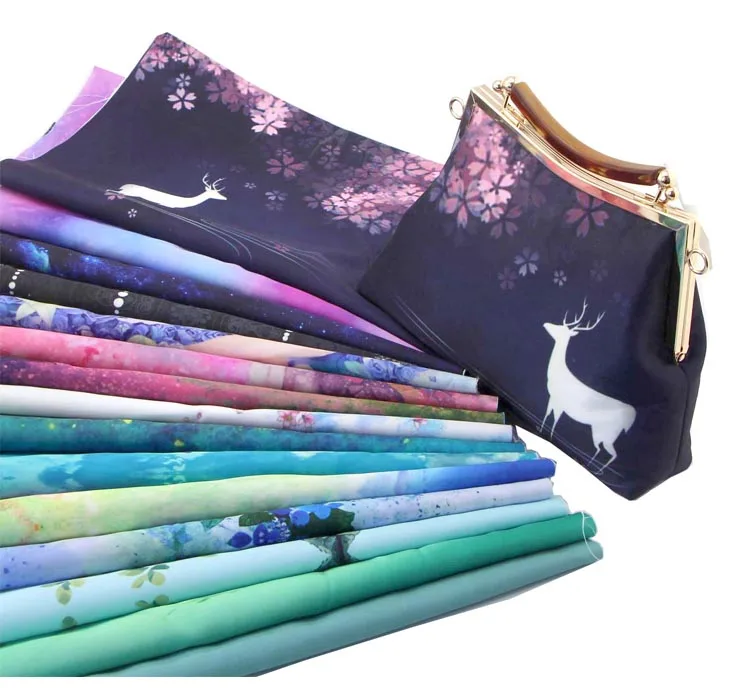 

40*49cm Imitation silk Digital printing diy bag fabric for patchwork cloth cheap telas tecidos crafts materials bag fabric tissu