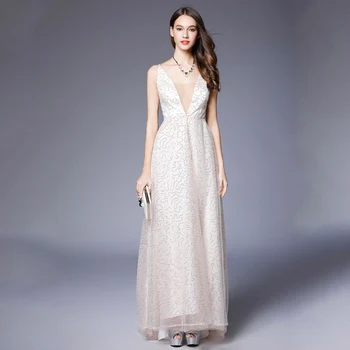 

Ankle Length Elegant Evening Dresses White Robe Soiree Sexy Sequins A Line Formal Party Prom Gowns Vestido De Festa Longo