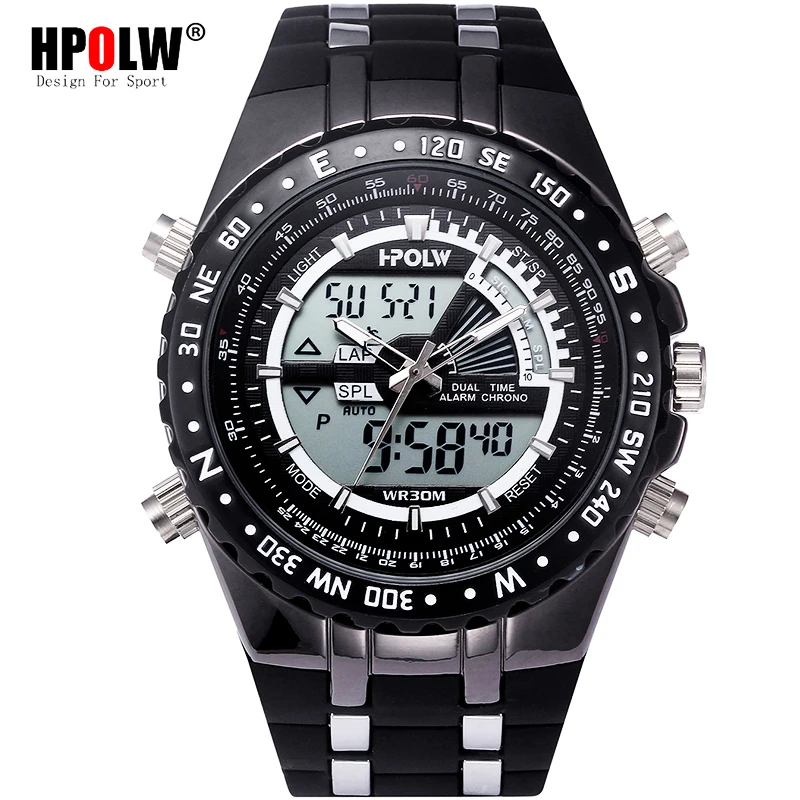 

Men LED Digital Quartz Electronic HPOLW Fashion Outdoor Sports Watches Watwrproof Wristwatches Man Clock Relogio Masculino