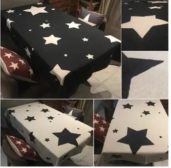 

modern simple black white stars pattern tablecloth decorative thicken coffee table cover living room table cloth household