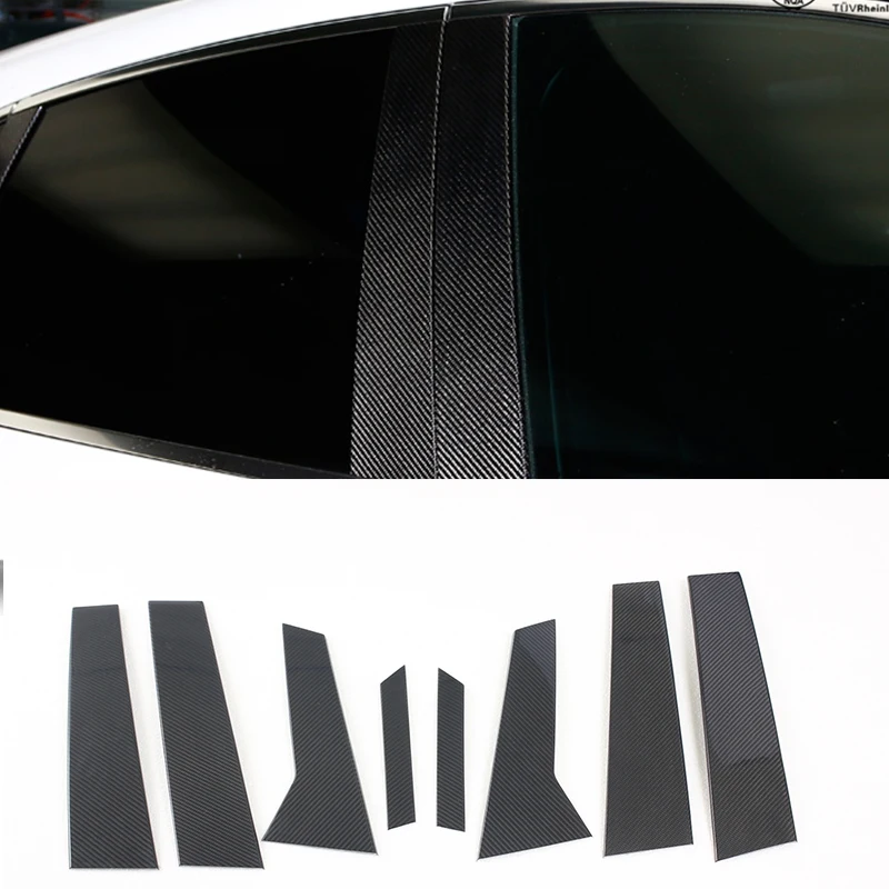 8PCS Carbon Fiber Car Side Window A B C Pillar Cover Trim Sticker for Macan 2014-2016 8PCS Carbon Fiber Car Side Window A B C Pillar Cover Trim Sticker for Macan 2014-2016