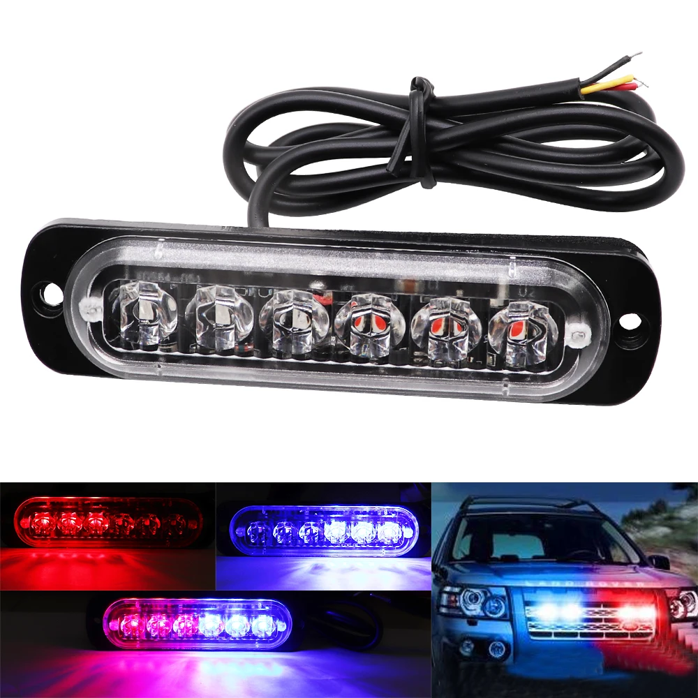 

1pc LED Strobe Warning Light Grille Flashing Breakdown Emergency Light Motorcycle Car Truck Beacon Lamp Traffic Signal Light 12V